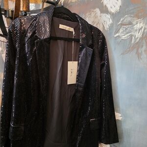 bishop + young Black Sequin Blazer